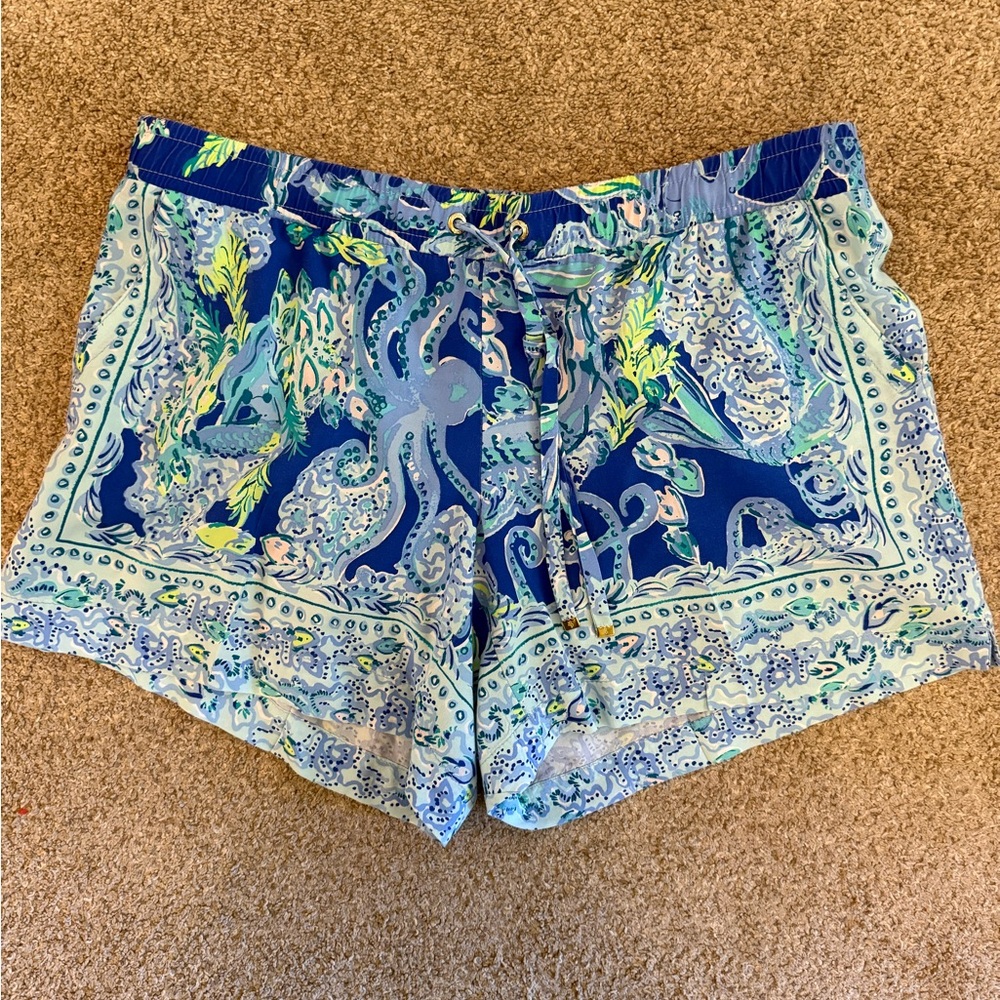 Lilly Pulitzer Blue and Green Patterned Shorts